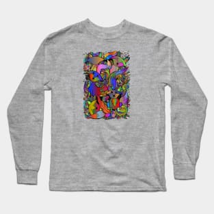 Colorful Abstract Foxes Long Sleeve T-Shirt